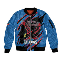 Custom Antigua and Barbuda Cricket Sleeve Zip Bomber Jacket Go Champions Falcons