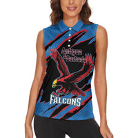 Custom Antigua and Barbuda Cricket Women Sleeveless Polo Shirt Go Champions Falcons