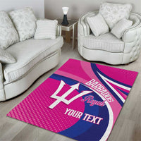 Custom Barbados Royals Cricket Area Rug Go Champions Tridents Pink Version