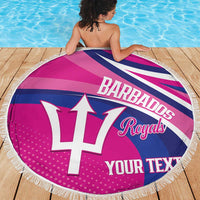 Custom Barbados Royals Cricket Beach Blanket Go Champions Tridents Pink Version