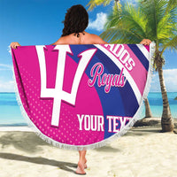 Custom Barbados Royals Cricket Beach Blanket Go Champions Tridents Pink Version