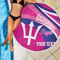 Custom Barbados Royals Cricket Beach Blanket Go Champions Tridents Pink Version