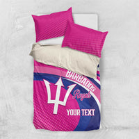 Custom Barbados Royals Cricket Bedding Set Go Champions Tridents Pink Version