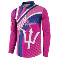 Custom Barbados Royals Cricket Button Sweatshirt Go Champions Tridents Pink Version