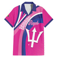 Custom Barbados Royals Cricket Family Matching Mermaid Dress and Hawaiian Shirt Go Champions Tridents Pink Version