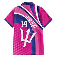 Custom Barbados Royals Cricket Family Matching Puletasi and Hawaiian Shirt Go Champions Tridents Pink Version