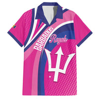 Custom Barbados Royals Cricket Family Matching Tank Maxi Dress and Hawaiian Shirt Go Champions Tridents Pink Version