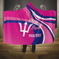 Custom Barbados Royals Cricket Hooded Blanket Go Champions Tridents Pink Version