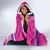 Custom Barbados Royals Cricket Hooded Blanket Go Champions Tridents Pink Version