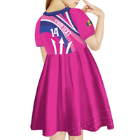 Custom Barbados Royals Cricket Kid Short Sleeve Dress Go Champions Tridents Pink Version