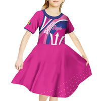 Custom Barbados Royals Cricket Kid Short Sleeve Dress Go Champions Tridents Pink Version