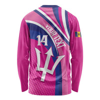 Custom Barbados Royals Cricket Long Sleeve Shirt Go Champions Tridents Pink Version