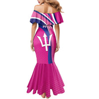 Custom Barbados Royals Cricket Mermaid Dress Go Champions Tridents Pink Version