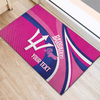 Custom Barbados Royals Cricket Rubber Doormat Go Champions Tridents Pink Version