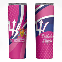 Custom Barbados Royals Cricket Skinny Tumbler Go Champions Tridents Pink Version