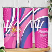 Custom Barbados Royals Cricket Skinny Tumbler Go Champions Tridents Pink Version