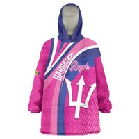 Custom Barbados Royals Cricket Wearable Blanket Hoodie Go Champions Tridents Pink Version