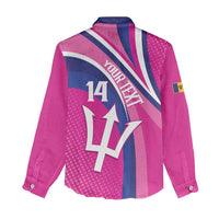 Custom Barbados Royals Cricket Women Casual Shirt Go Champions Tridents Pink Version
