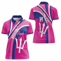 Custom Barbados Royals Cricket Women Polo Shirt Go Champions Tridents Pink Version
