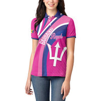 Custom Barbados Royals Cricket Women Polo Shirt Go Champions Tridents Pink Version