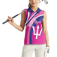 Custom Barbados Royals Cricket Women Sleeveless Polo Shirt Go Champions Tridents Pink Version