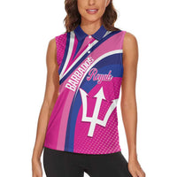 Custom Barbados Royals Cricket Women Sleeveless Polo Shirt Go Champions Tridents Pink Version