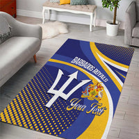 Custom Barbados Royals Cricket Area Rug Go Champions Tridents Yellow Version