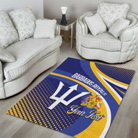 Custom Barbados Royals Cricket Area Rug Go Champions Tridents Yellow Version