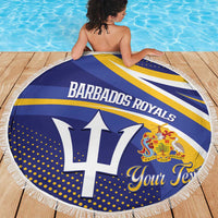 Custom Barbados Royals Cricket Beach Blanket Go Champions Tridents Yellow Version