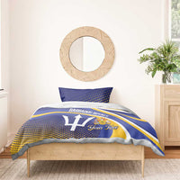 Custom Barbados Royals Cricket Bedding Set Go Champions Tridents Yellow Version