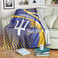 Custom Barbados Royals Cricket Blanket Go Champions Tridents Yellow Version