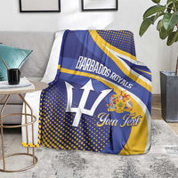Custom Barbados Royals Cricket Blanket Go Champions Tridents Yellow Version