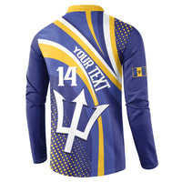 Custom Barbados Royals Cricket Button Sweatshirt Go Champions Tridents Yellow Version