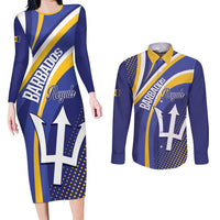 Custom Barbados Royals Cricket Couples Matching Long Sleeve Bodycon Dress and Long Sleeve Button Shirt Go Champions Tridents Yellow Version