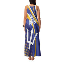 Custom Barbados Royals Cricket Family Matching Tank Maxi Dress and Hawaiian Shirt Go Champions Tridents Yellow Version