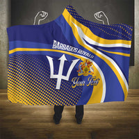 Custom Barbados Royals Cricket Hooded Blanket Go Champions Tridents Yellow Version