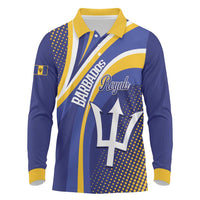 Custom Barbados Royals Cricket Long Sleeve Polo Shirt Go Champions Tridents Yellow Version