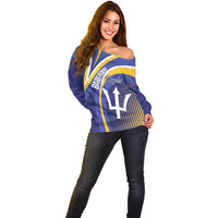 Custom Barbados Royals Cricket Off Shoulder Sweater Go Champions Tridents Yellow Version