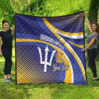 Custom Barbados Royals Cricket Quilt Go Champions Tridents Yellow Version