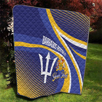 Custom Barbados Royals Cricket Quilt Go Champions Tridents Yellow Version