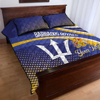 Custom Barbados Royals Cricket Quilt Bed Set Go Champions Tridents Yellow Version