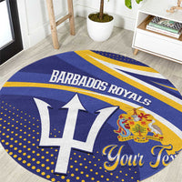 Custom Barbados Royals Cricket Round Carpet Go Champions Tridents Yellow Version