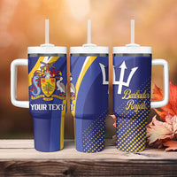 Custom Barbados Royals Cricket Tumbler With Handle Go Champions Tridents Yellow Version