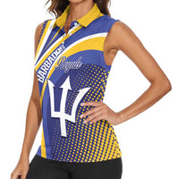 Custom Barbados Royals Cricket Women Sleeveless Polo Shirt Go Champions Tridents Yellow Version