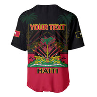 Personalised Haiti 1964 Baseball Jersey Coat Of Arms Flag Style - Wonder Print Shop