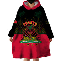 Personalised Haiti 1964 Wearable Blanket Hoodie Coat Of Arms Flag Style - Wonder Print Shop