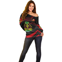 Personalised Haiti 1964 Off Shoulder Sweater Coat Of Arms Curvel Style - Wonder Print Shop