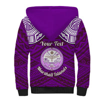 Personalised Marshall Islands Sherpa Hoodie Purple Polynesian Tribal Mix Coat Of Arms - Wonder Print Shop