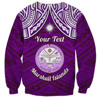 Personalised Marshall Islands Sweatshirt Purple Polynesian Tribal Mix Coat Of Arms - Wonder Print Shop