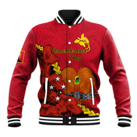 Polynesian Pride Remembrance Day PNG Baseball Jacket Papua New Guinea We Will Remember Them - Wonder Print Shop